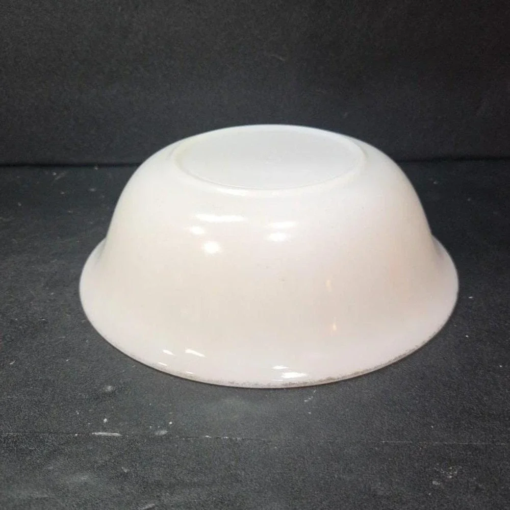 Anchor Hocking Fire King Golden Anniversary Bowl, Vintage White Swirl Milk Glass